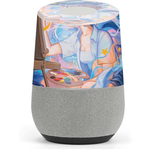 Rainbow Anime Artist Painter by Ivy Dolamore Google Home Skin